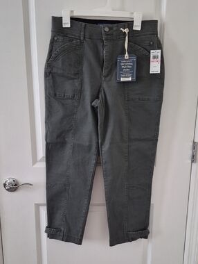 Democracy High-Rise Utility Crop Jeans - Thyme Green